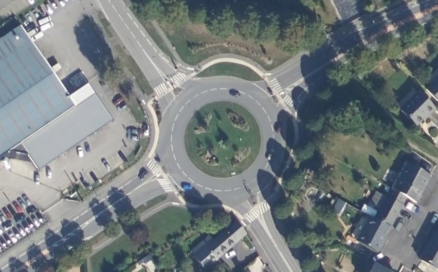 Vue aérienne du Rond-Point d'Argentré