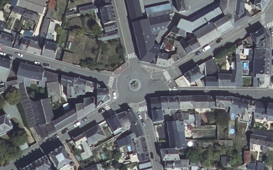Vue aérienne du Place de la Croix Rouge