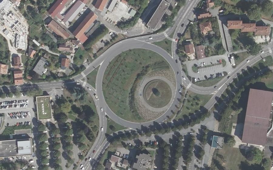 Vue aérienne du Rond-Point de Charlottesville