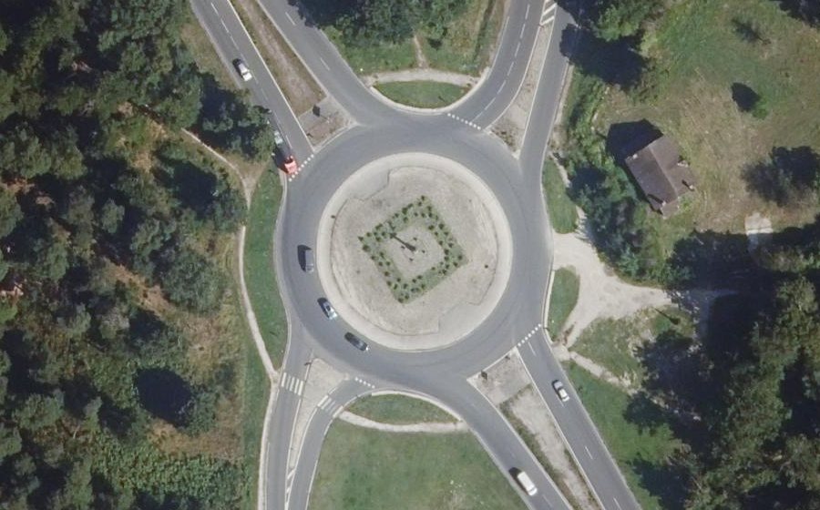 Vue aérienne du Carrefour de la Croix du Grand Veneur