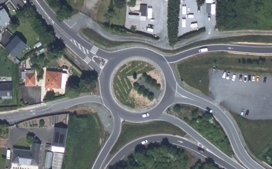 Vue aérienne du Rond-Point du Champ du Poirier