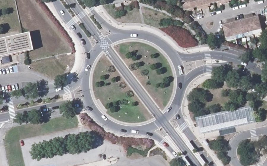 Vue aérienne du Rond-Point de la Liberté