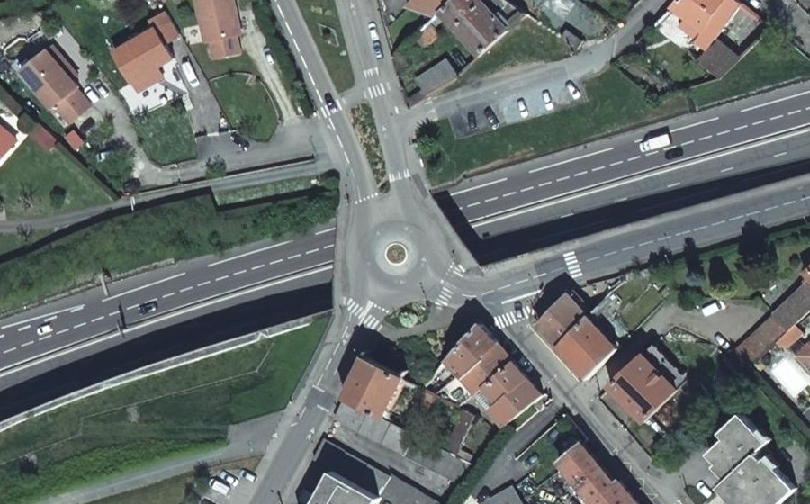 Vue aérienne du Rond-Point de la Cotille