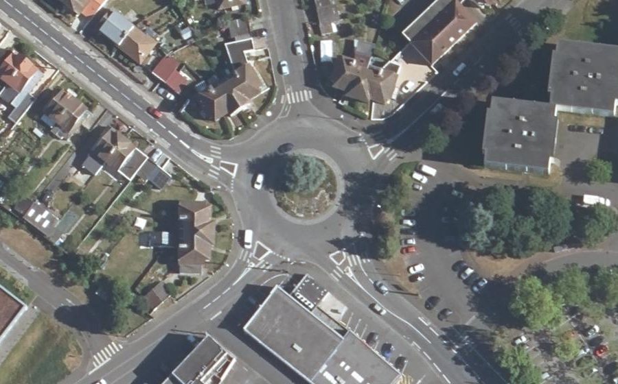 Vue aérienne du Rond-Point de l'Aurore
