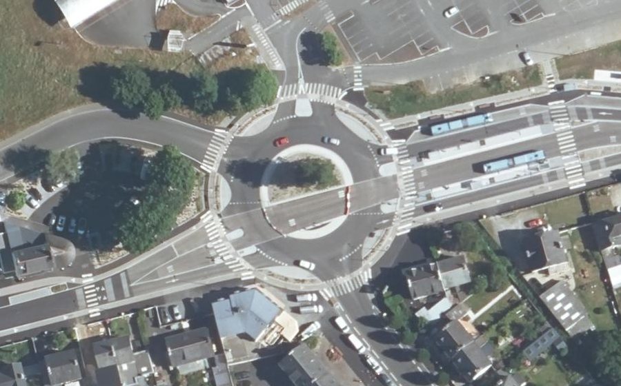 Vue aérienne du Rond-Point Pablo Néruda