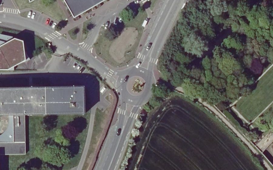Vue aérienne du Rond-Point Anita Conti