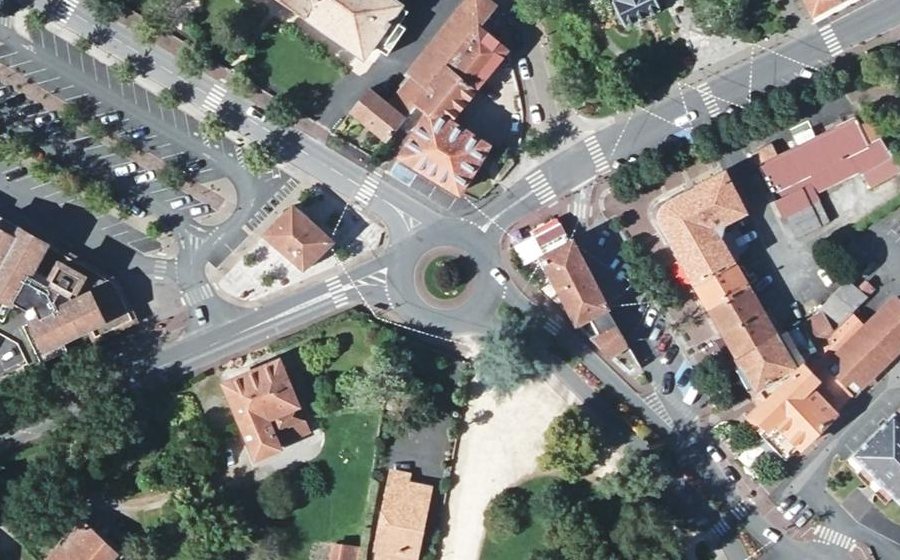 Vue aérienne du Rond-point Edmond Rostand