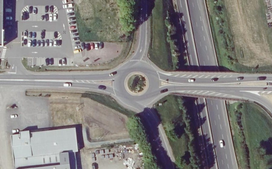 Vue aérienne du Rond-Point du Douzelage