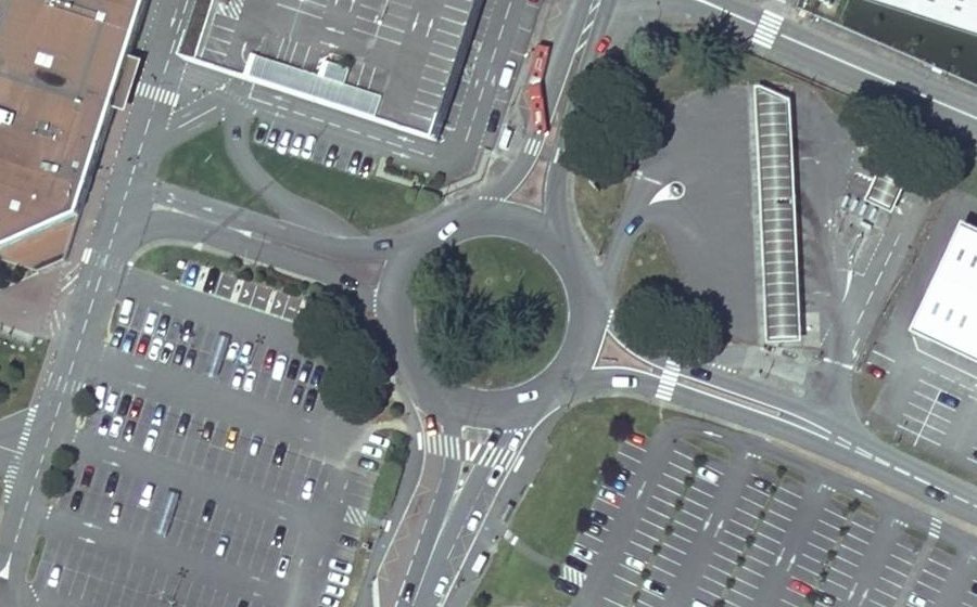Vue aérienne du Rond-Point du Commerce