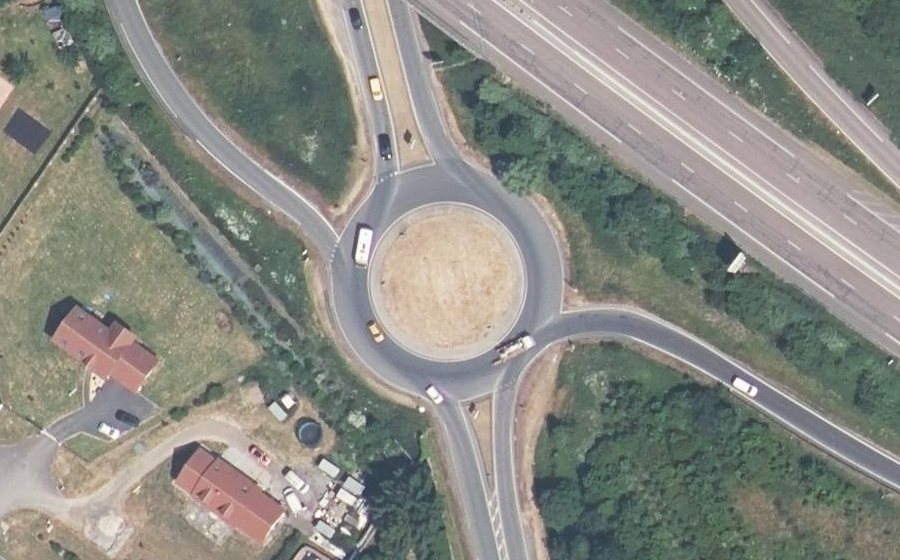Vue aérienne du Route d'Honfleur