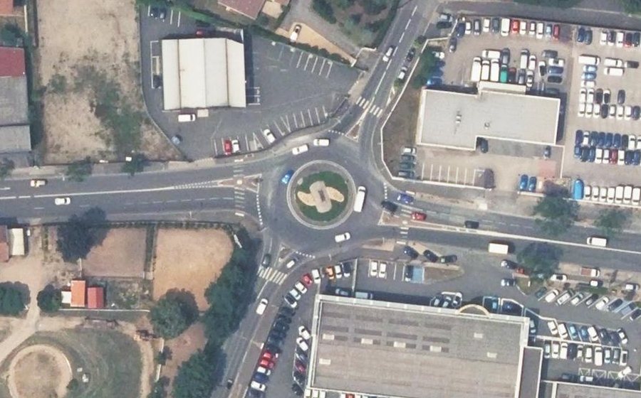 Vue aérienne du Rond-Point de l'Écossais