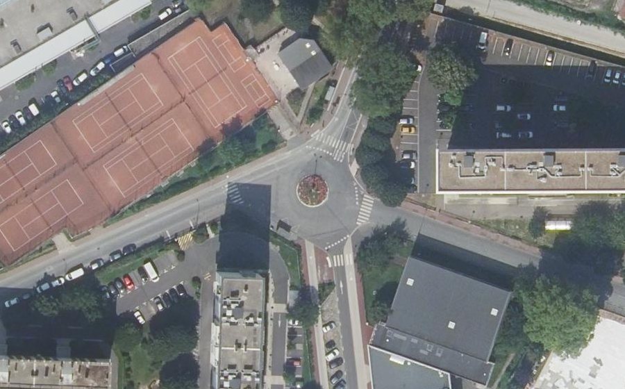 Vue aérienne du Rond-Point de la Commune de Paris
