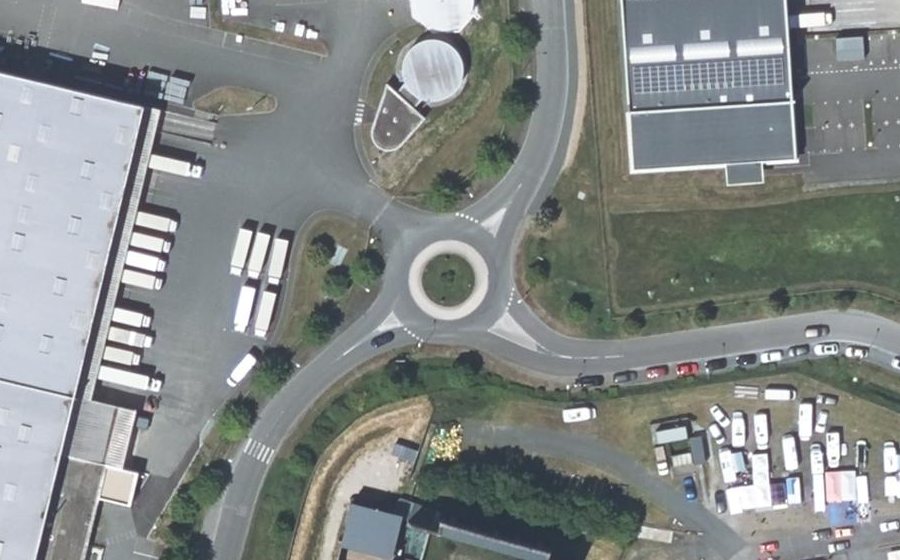 Vue aérienne du Rond-Point de l'Aubinière