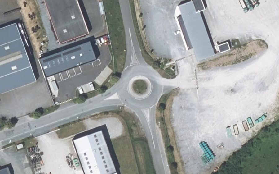 Vue aérienne du Rond-Point de la Savinière