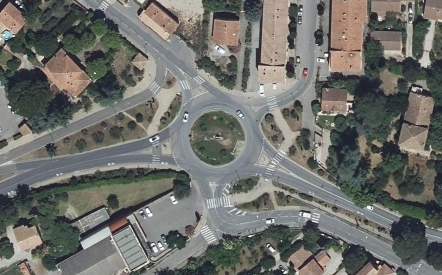 Vue aérienne du Rond-Point de l'Olivette