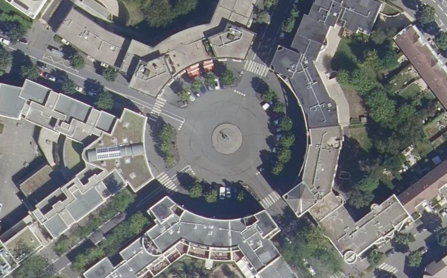 Vue aérienne du Place Claudel