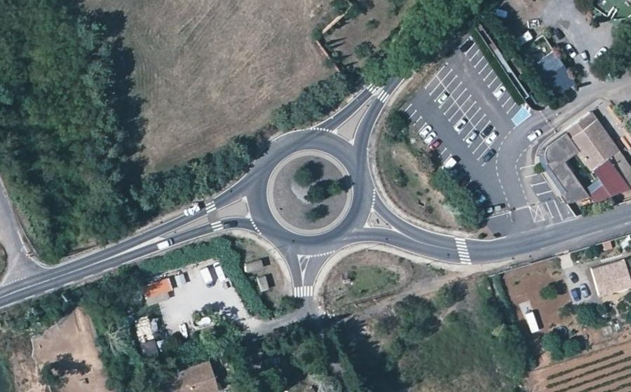 Vue aérienne du Rond-Point Pierre Paul Riquet