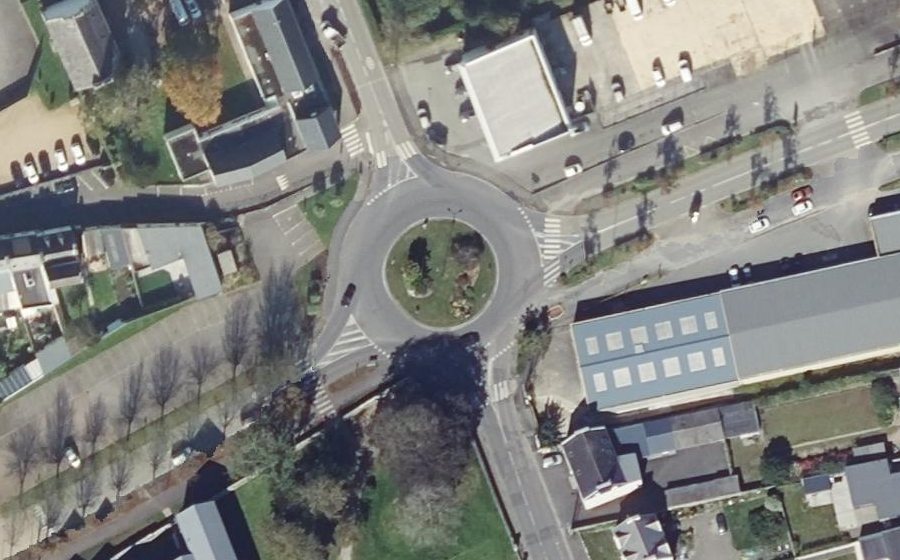 Vue aérienne du Rond-Point de Kerhuella