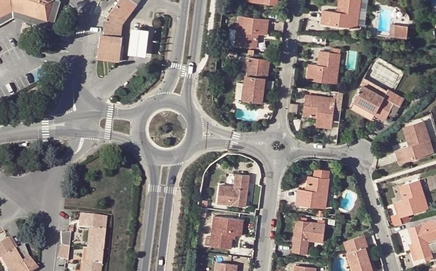 Vue aérienne du Rond-Point du Maréchal de Lattre de Tassigny