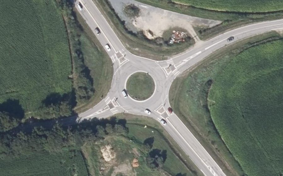Vue aérienne du Giratoire des Quatre Chemins