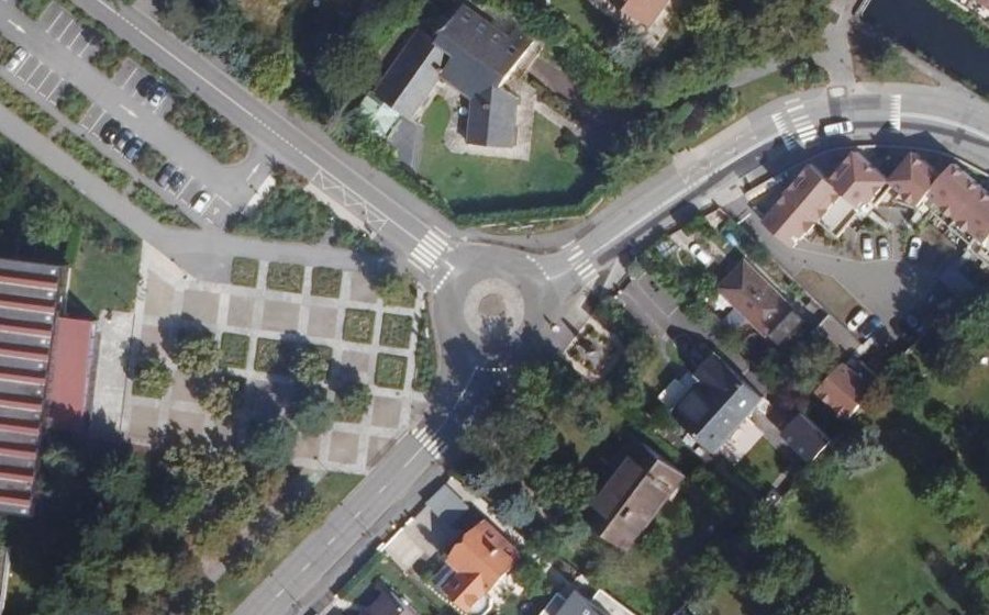 Vue aérienne du Place Victor Schœlcher