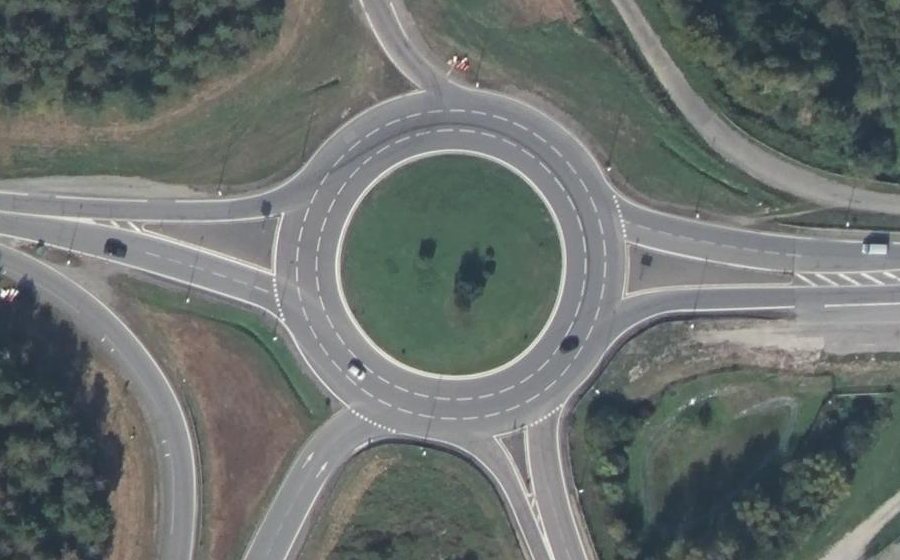 Vue aérienne du Rond-Point de l'Atlantique
