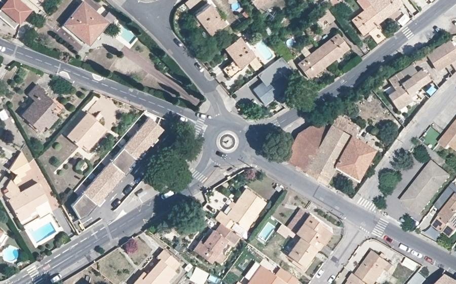 Vue aérienne du Rond-Point René Drap