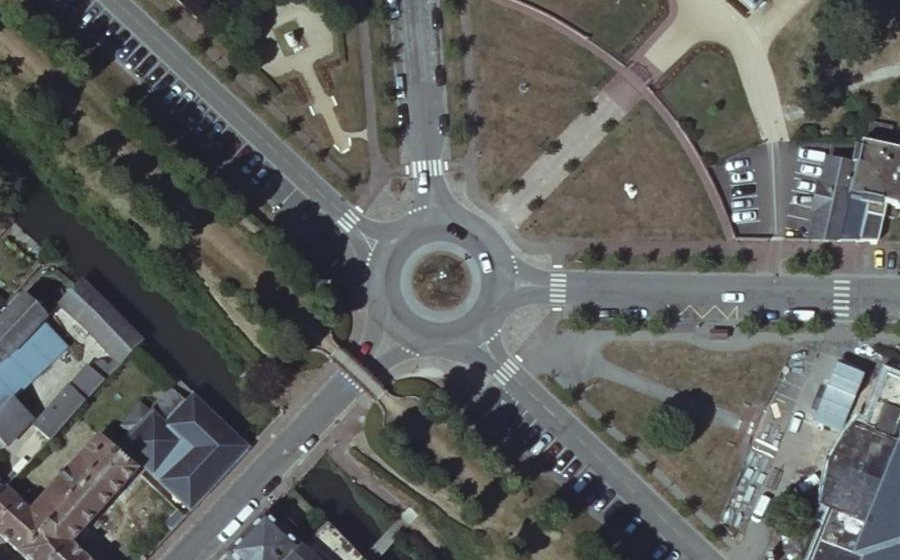 Vue aérienne du Rond-point de la Victoire