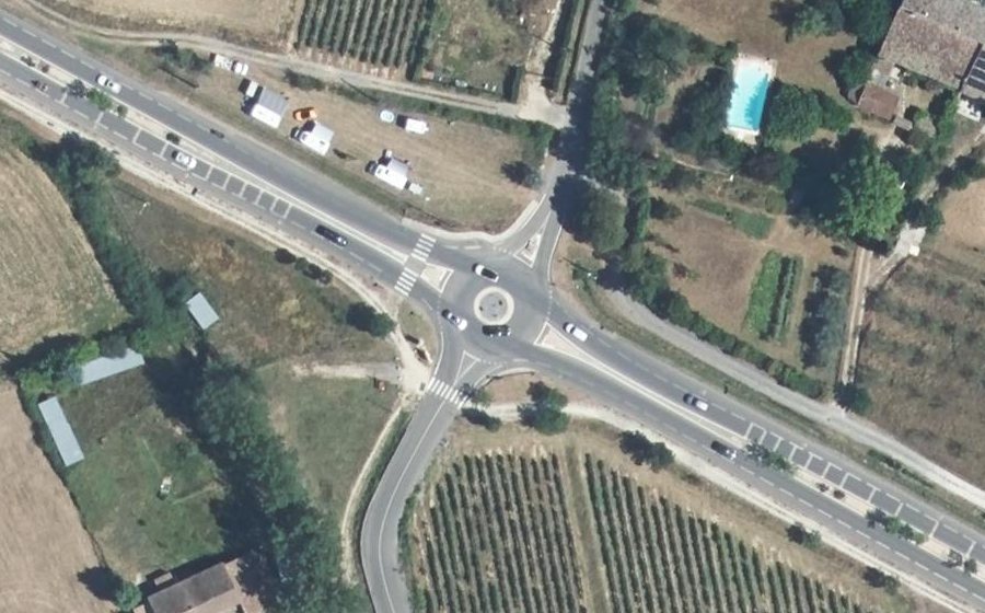 Vue aérienne du Rond-Point de Prassarat