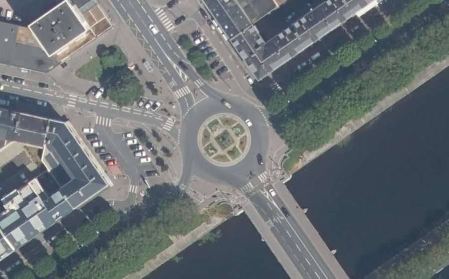 Vue aérienne du Place du 36ème Régiment d'Infanterie