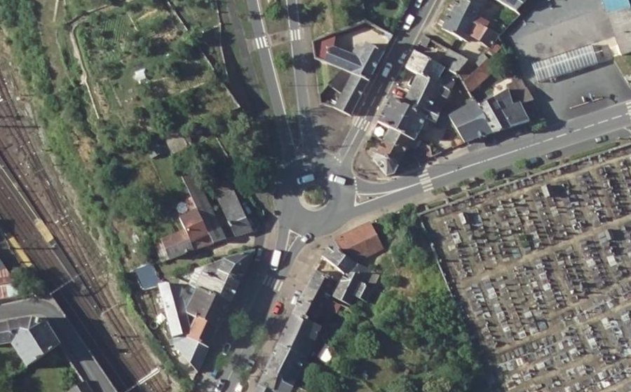 Vue aérienne du Rond-Point Gisèle Barbotin
