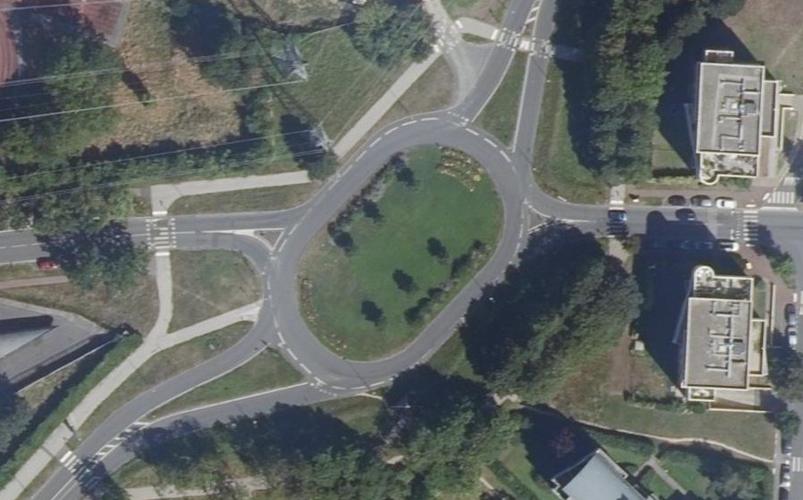 Vue aérienne du Rond-Point du Jour
