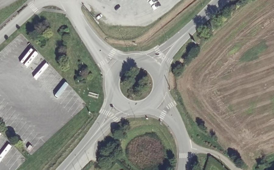 Vue aérienne du Route de Pleyben