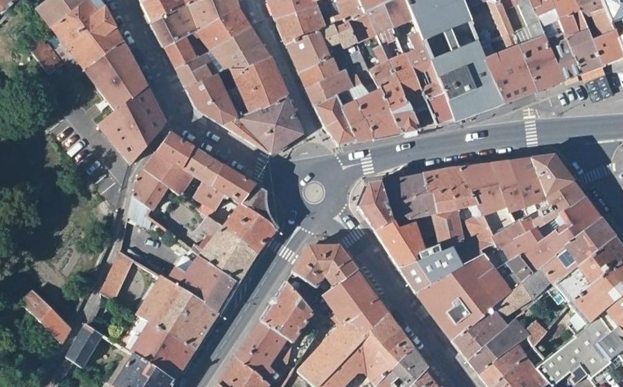 Vue aérienne du Carrefour de la Libération
