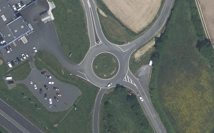Vue aérienne du Rond-Point du Moulin des Landes