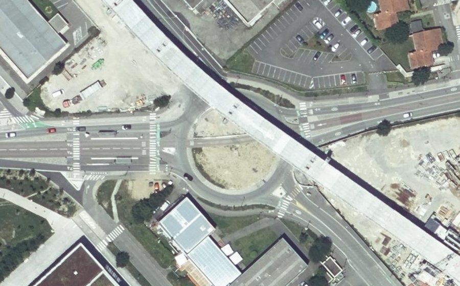 Vue aérienne du Rond-Point Léopold Gourp