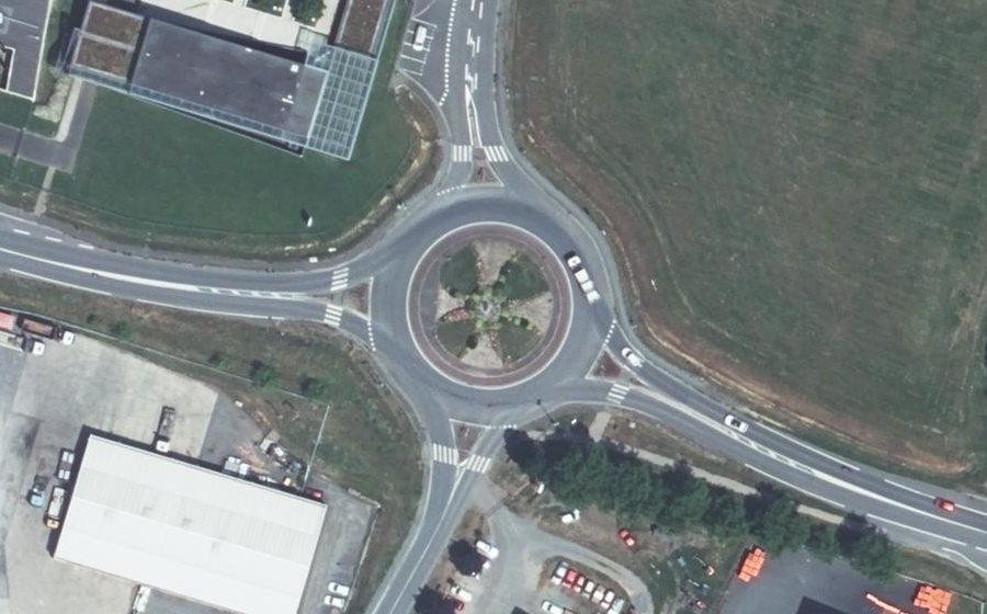 Vue aérienne du Rond-Point des Templiers