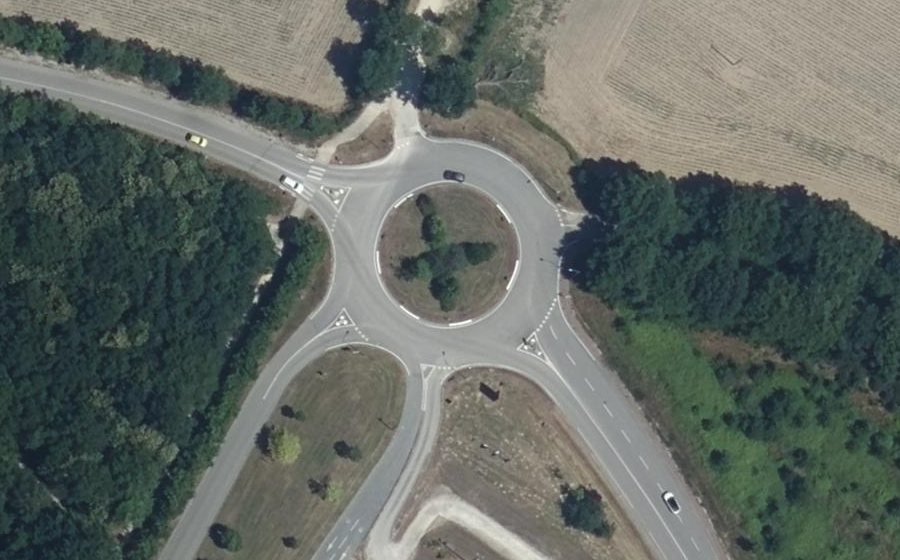 Vue aérienne du Rond-Point du Bois David
