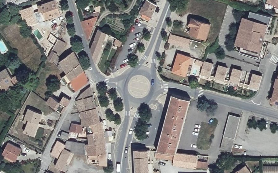 Vue aérienne du Rond-Point des Quatre Chemins