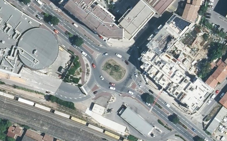Vue aérienne du Rond-Point Youri Gagarine