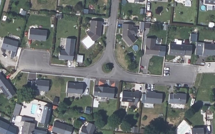 Vue aérienne du Rue de l'Ancre de Marine