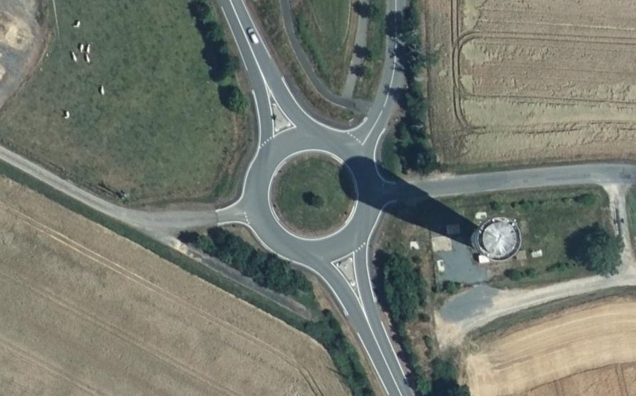 Vue aérienne du Rond-Point du Château d'Eau