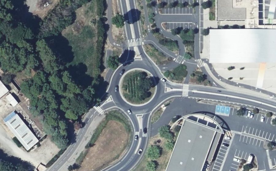 Vue aérienne du Rond-Point Simone Veil
