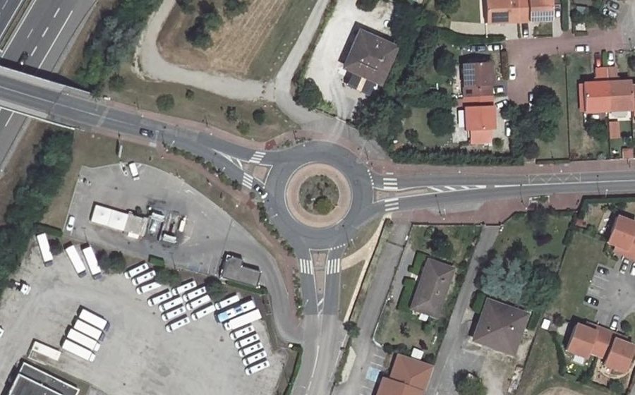 Vue aérienne du Rond-Point des Grandes Terres