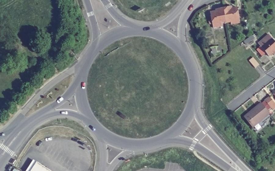 Vue aérienne du Rond Point du Casino