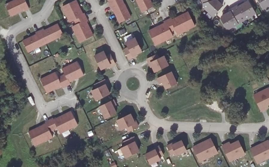 Vue aérienne du Rond-Point du 1er Régiment de Franche-Comté