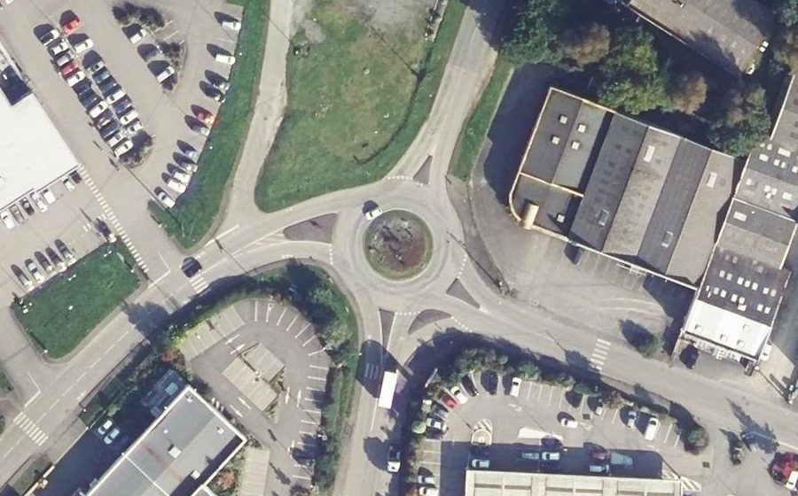 Vue aérienne du Giratoire Pont Herbot