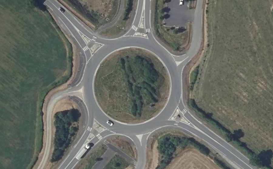 Vue aérienne du Rond-point du Soleil levanrt