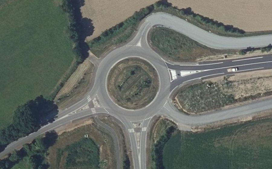 Vue aérienne du Rond-pont des Vignes