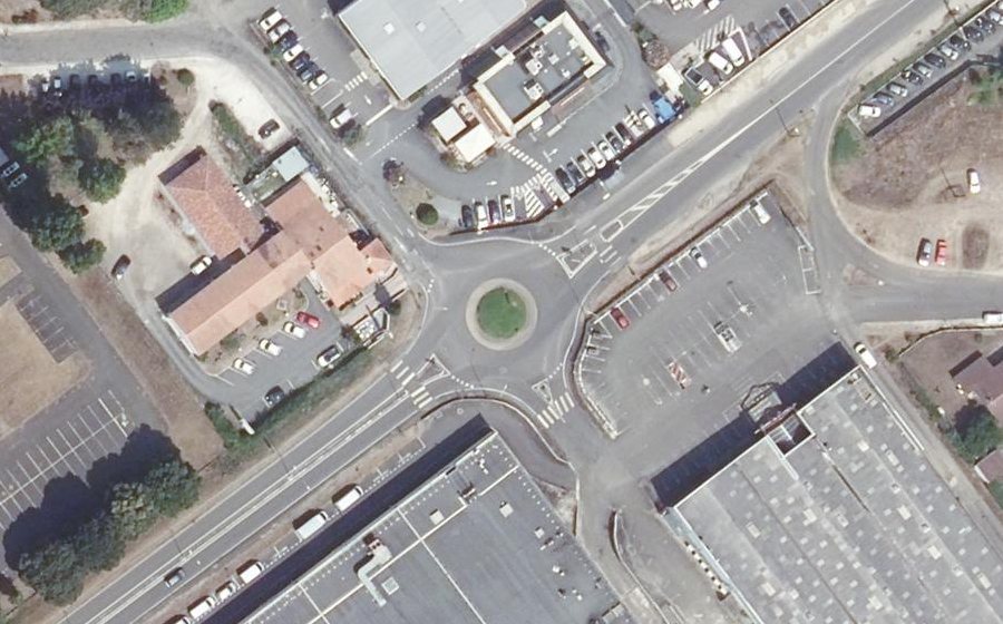 Vue aérienne du Giratoire de Lasbordes